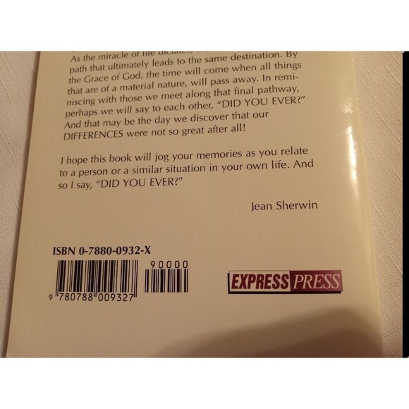 5/$25 Did You Ever? by Jean Sherwin FIRST EDITION 1997 Trade Paperback 1st Ed - Picture 9 of 9
